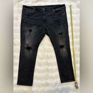 American Eagle Outfitters Men's Black Distressed Skinny Jeans